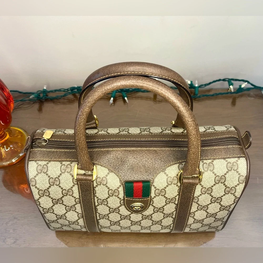 SOLD: Vintage Gucci Sherry Line Boston Bag Authentic 1980’s w/Dust Cover - Picture 9 of 17